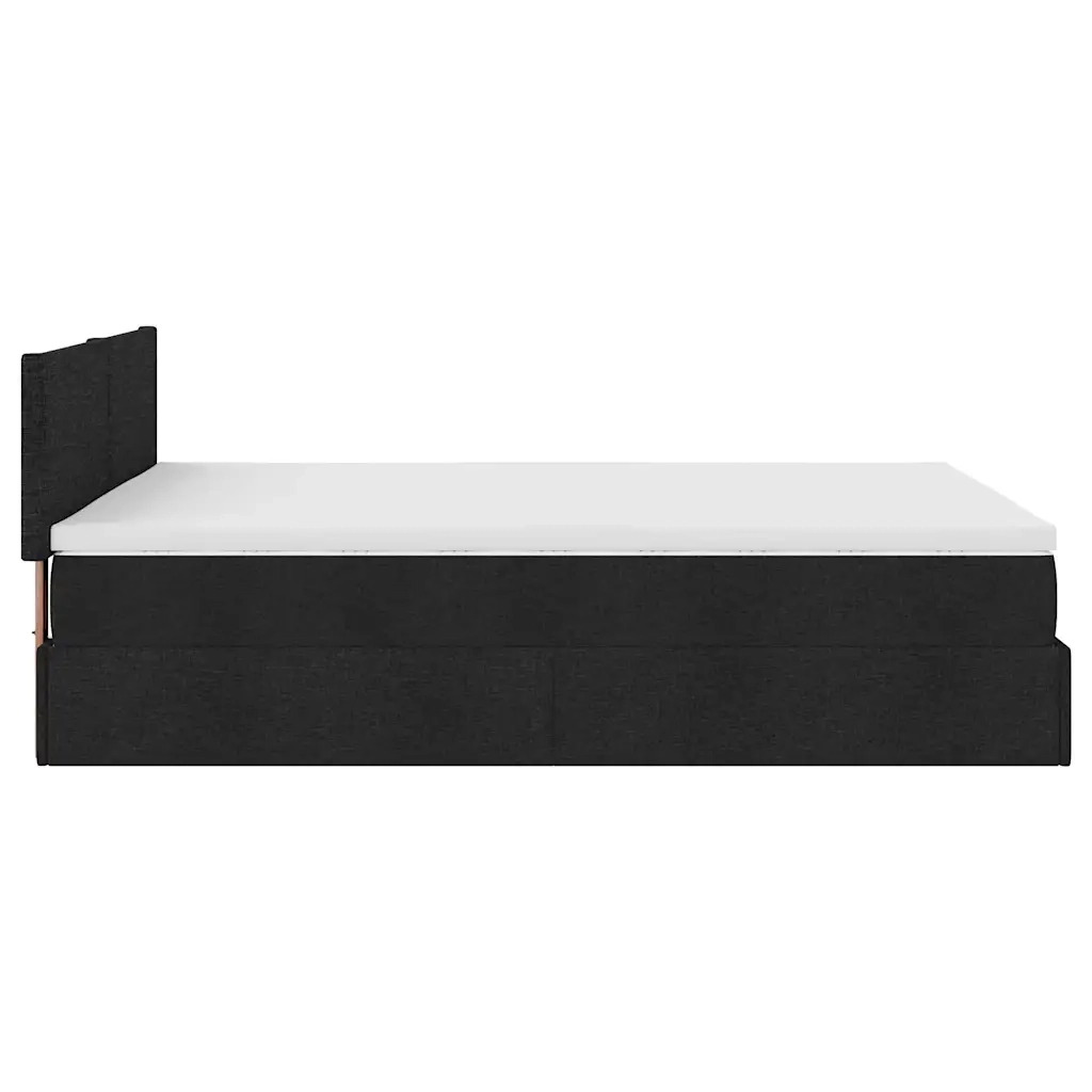 Pouf Letto con Materasso Nero 140x190 cm in Tessuto 3311375