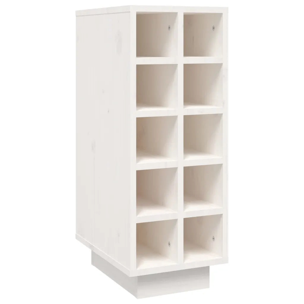 Portabottiglie Bianco 23x34x61 cm in Legno Massello di Pino 820972