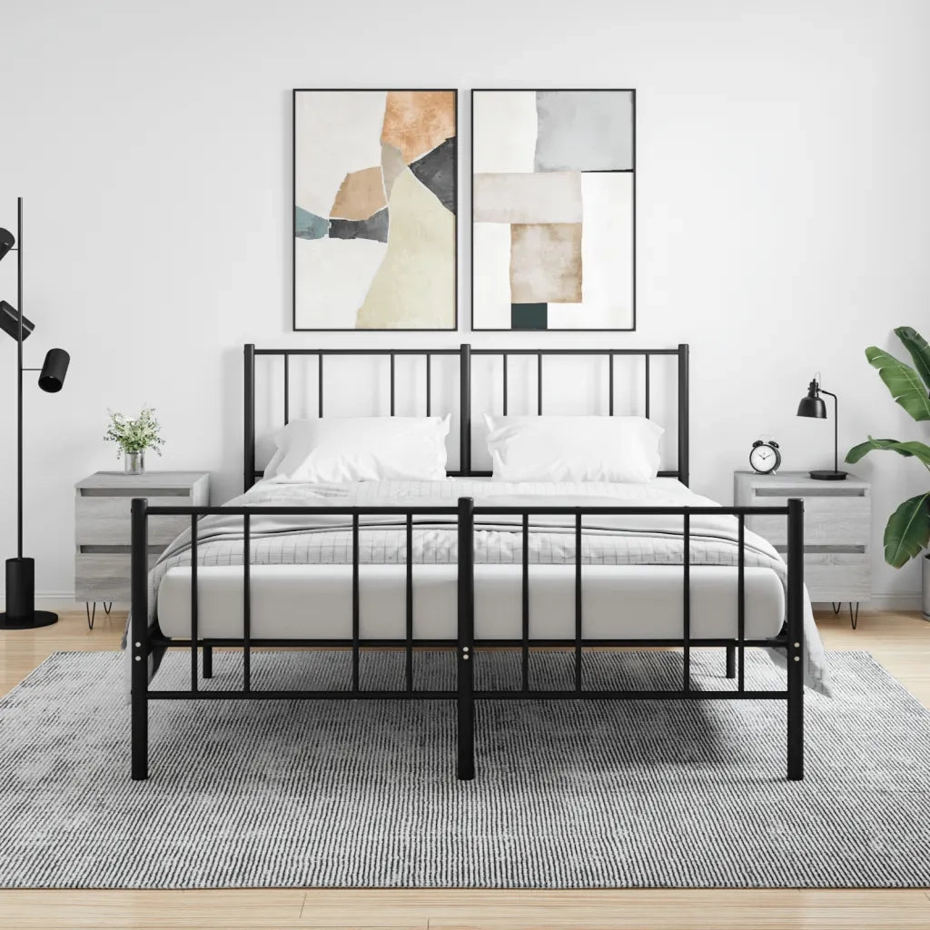 Set di 2 Comodini | Armadio da Notte | Mobiletto da notte Grigio Sonoma 40x35x50 cm in Legno Multistrato