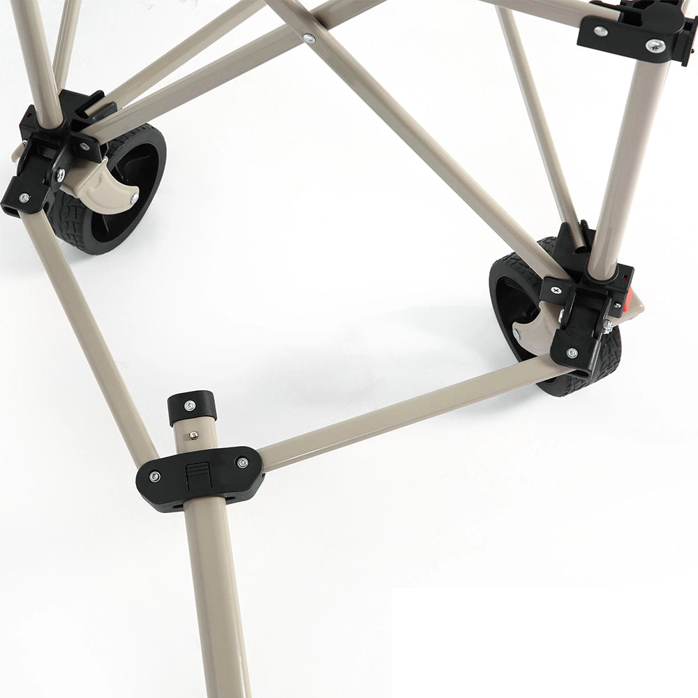 Carrello pieghevole robusto - Xylo - Ruote fuoristrada manico regolabile - Beige