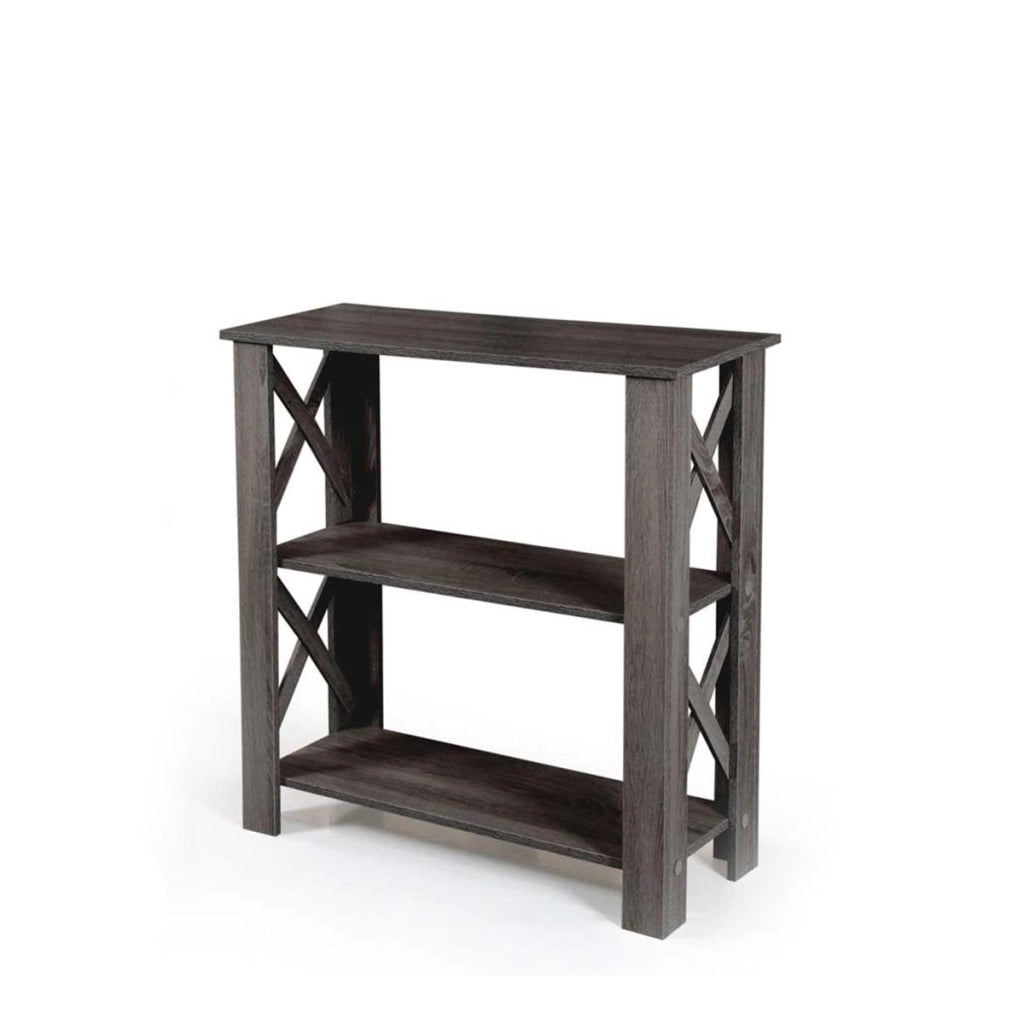 GAIA SCAFFALE IN LEGNO A 3 RIPIANI 80 X 30 X 80 CM COLORE WENGÈ