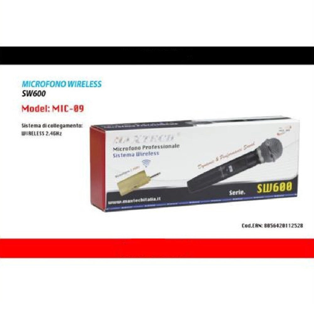 Trade Shop - Microfono Wireless Uhf Frequenza Regolabile Con Ricevitore Karaoke Mic09 Ktv-8.6 -