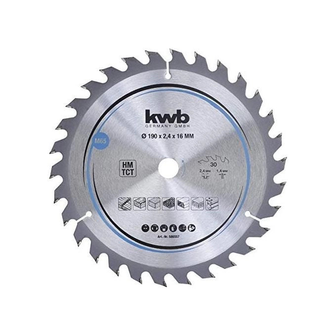 Kwb Lama Per Sega Circolare Truciolare In Legno E Legno Duro 190X16Mm 30 Denti