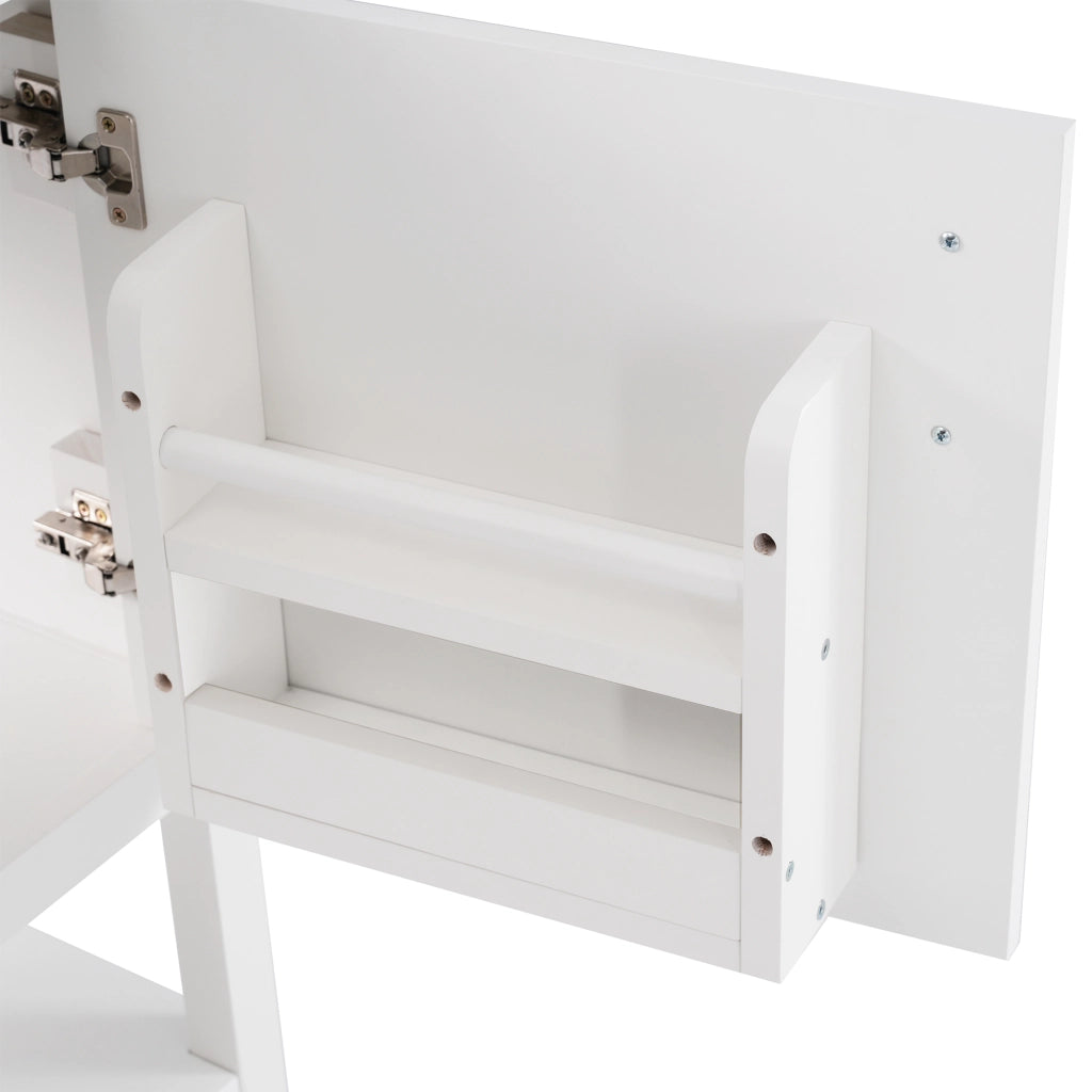 Mobile sottolavabo con lavabo in ceramica; da terra; per bagno; MDF bianco; 61 × 47 × 87 cm