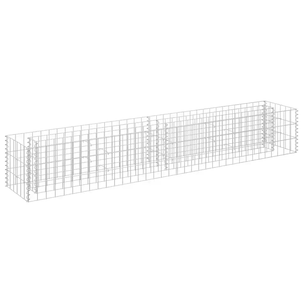 Gabbione Letto Rialzato in Acciaio Zincato 180x30x30 cm 145633