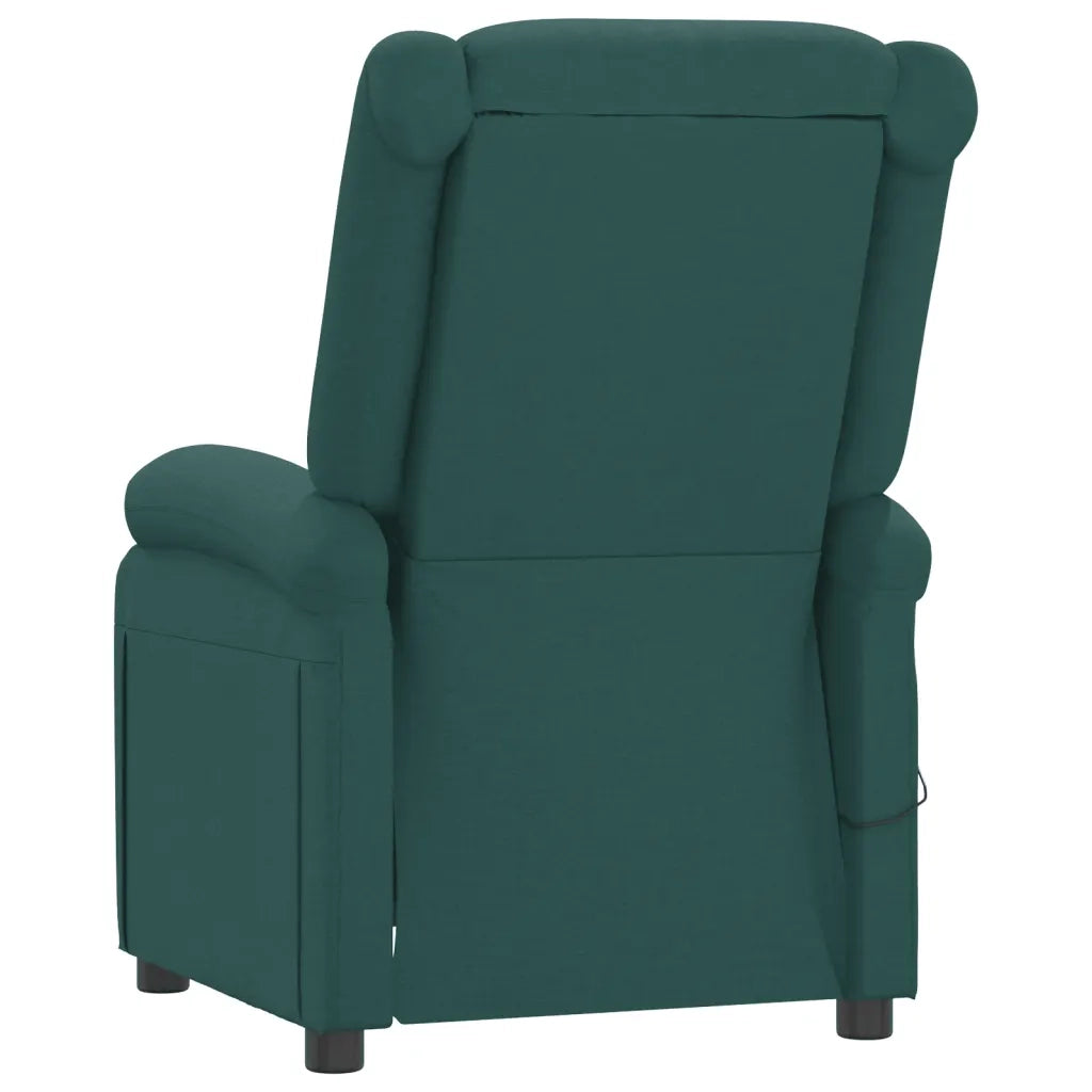 Poltrona Elettrica Reclinabile Verde Scuro in Tessuto 3098358