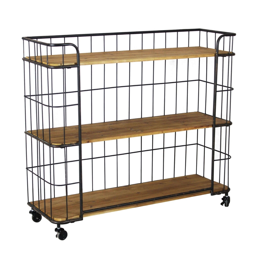 Libreria Industrial con ruote in Legno Composito cm 104x36x93 - BENNY