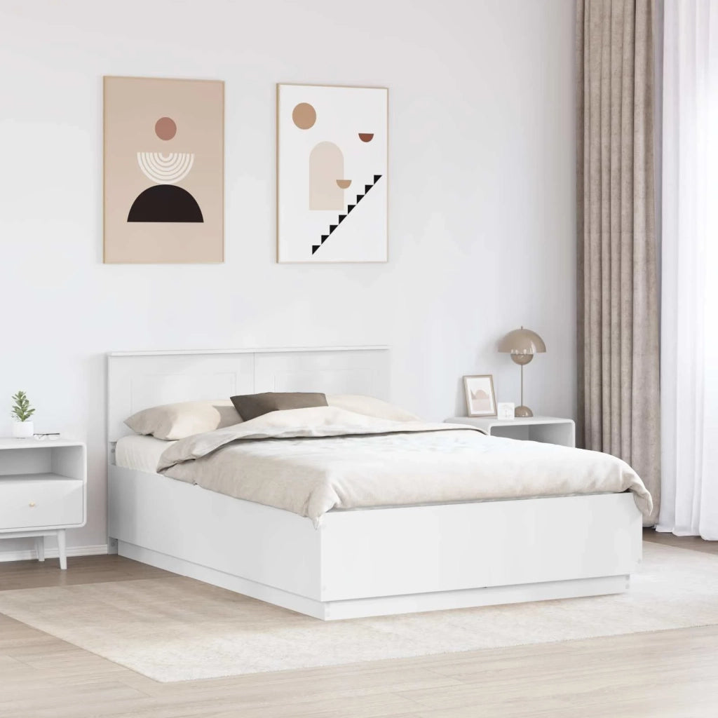 Struttura del letto Bianco 150 x 200 cm Legno multistrato