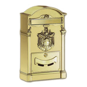 Trade Shop - Cassetta Postale Buca Lettere In Stile Antico Classico In Alluminio Verniciato - Oro