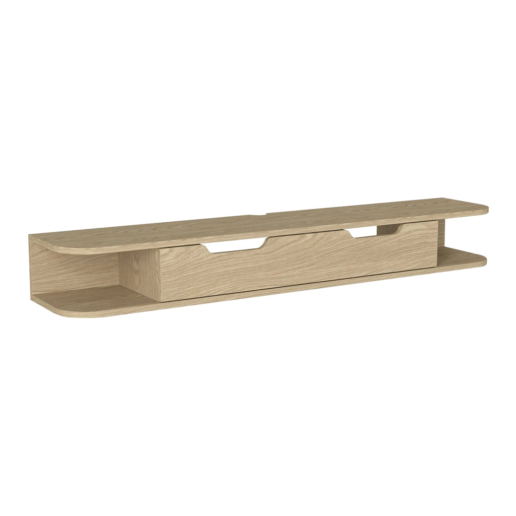 Mobile Porta TV Karjali da Parete con Anta a Ribalta 150 x 30 x 19 cm - Effetto Rovere [en.casa]