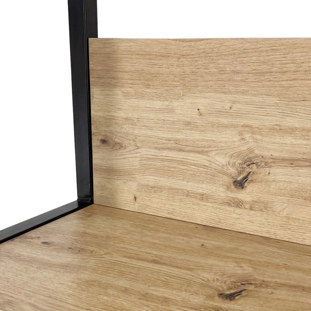Scaffale stile industriale con ripiani in legno 50 cm Nera, Quercia Artisan 50x32x192 cm