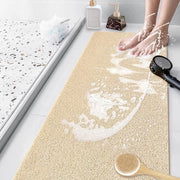 Matte antiscivolo per bagno, morbido comfort, vasca da bagno con fessure di scarico, massaige mattonelle in PVC per ambienti umidi, veloce asciugatura (beige, 40 x 80 cm)