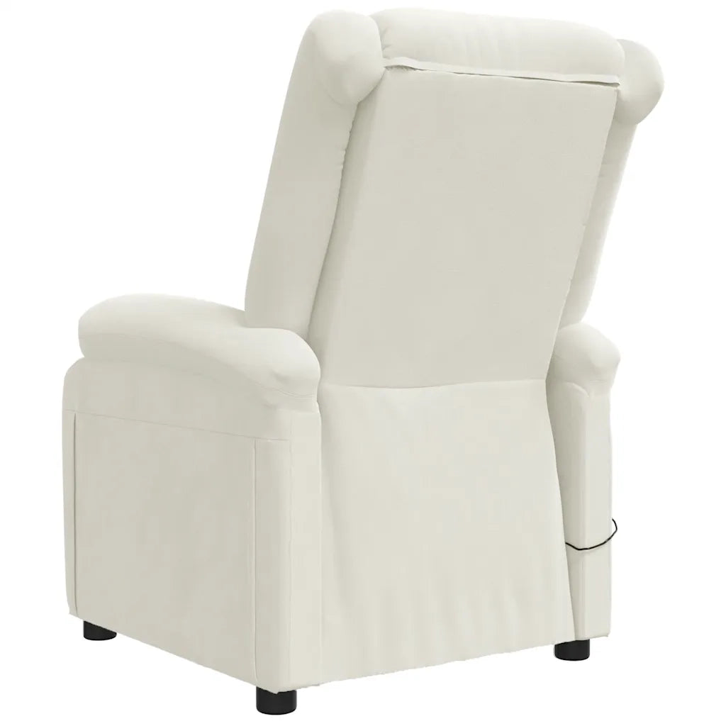 Poltrona Massaggiante Reclinabile Crema in Velluto cod mxl 48798