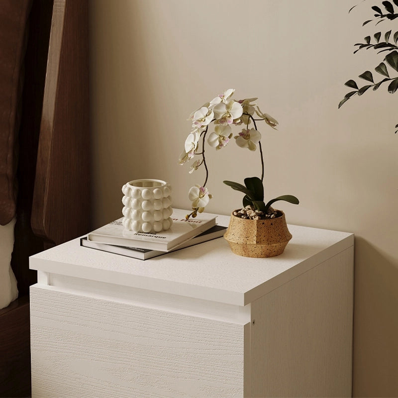 Comodino tavolino per camera da letto soggiorno 2 cassetti loft bianco moderno