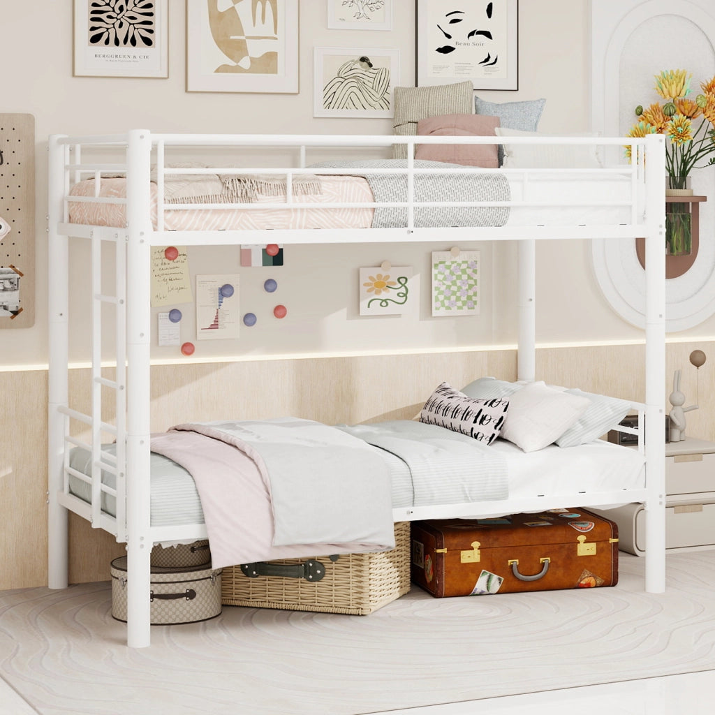 Letto a castello funzionale in ferro bianco 97x196 cm