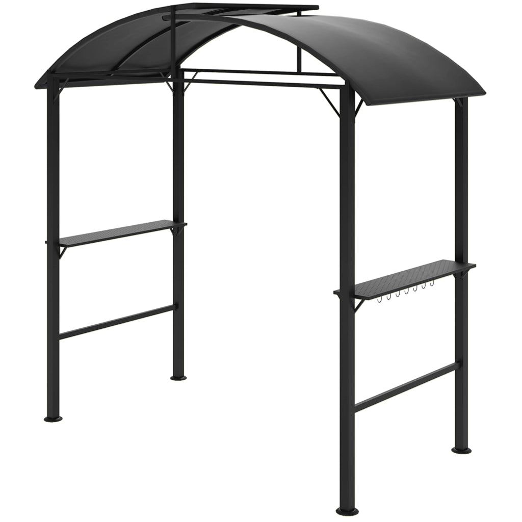 Gazebo da giardino con tavolo laterale ¨C zephmum ¨C grigio scuro 110x230 cm