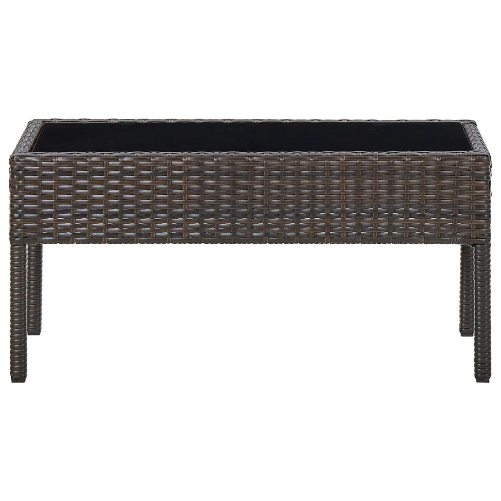 Tavolo da Giardino Marrone 75x40x37 cm in Polyrattan cod mxl 48175