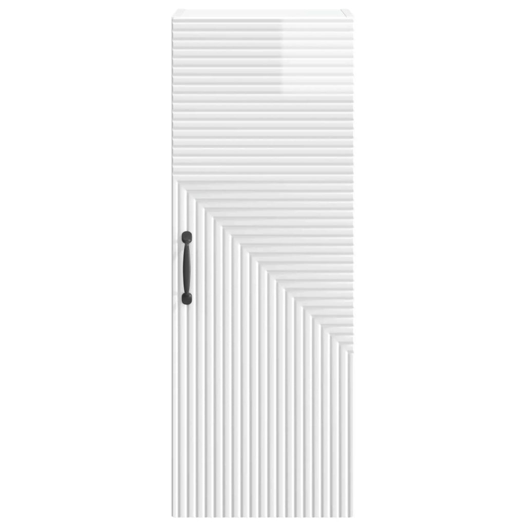 Mobiletto a muro Bianco Lucido 33 x 34,5 x 90 cm 898589