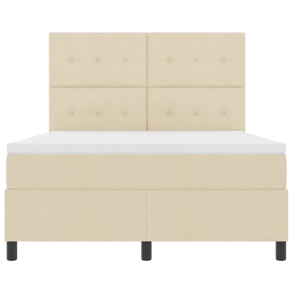 Letto a molle con materasso con led Crema 140 x 200 cm Tessuto 3342877