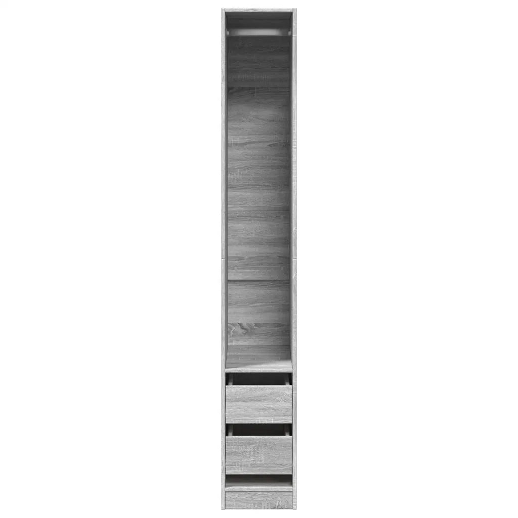 Armadio Grigio Sonoma 30x50x200 cm in Legno Multistrato