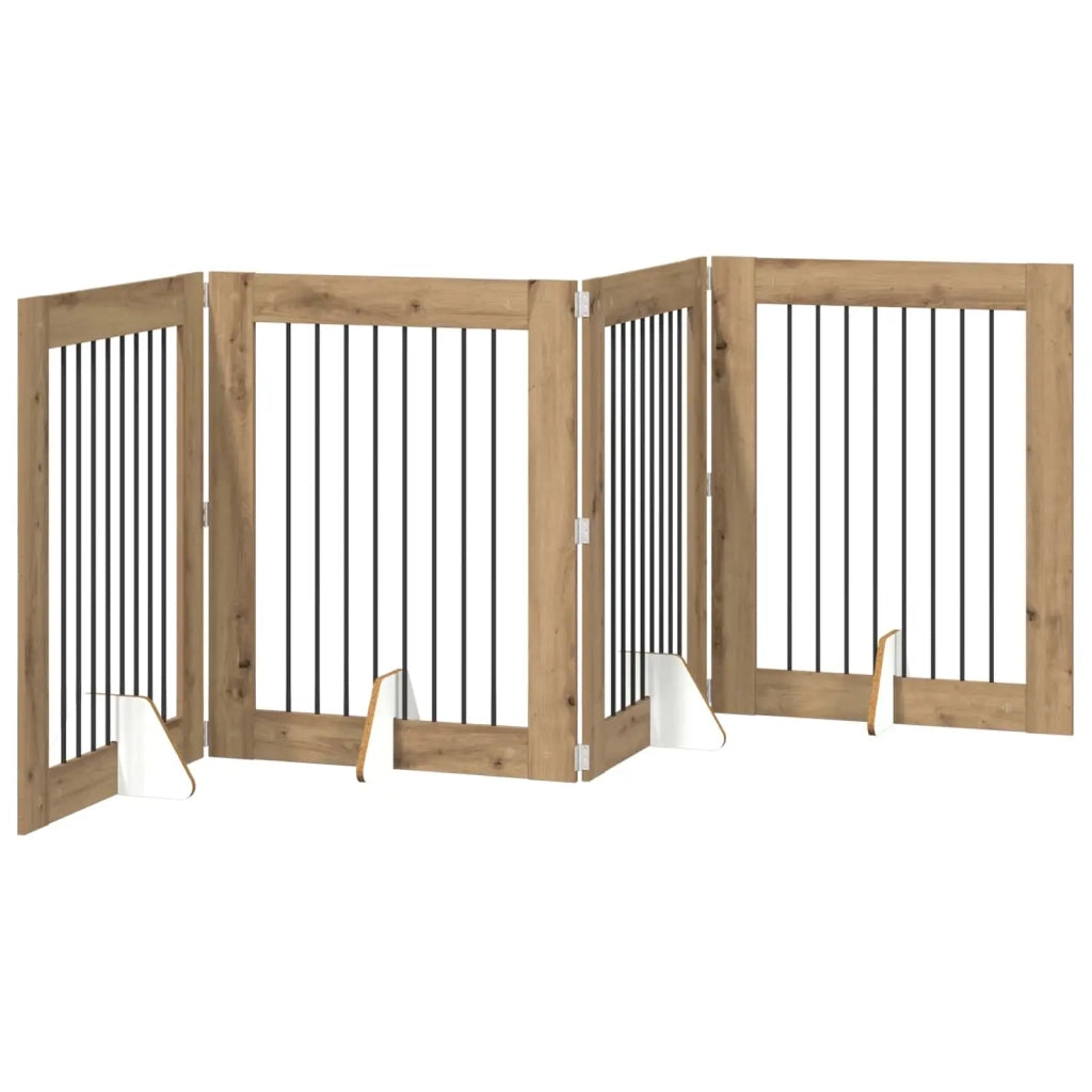 Cancello per cani con supporti 4 pcs Rovere Artigianale 892048