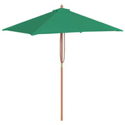 Ombrello | Parasolne da Esterni con Palo in Legno 150x200 cm Verde