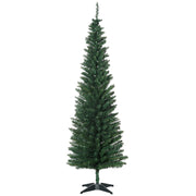 EasyComfort Albero di Natale Slim Artificiale 180 cm con Rami Realistici, Albero di Natale Alto e Stretto con Base Pieghevole, Verde