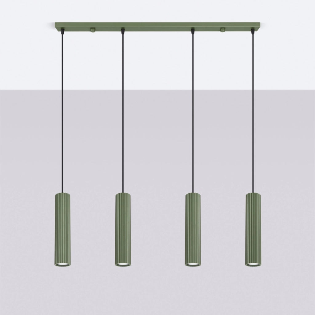 Lampada a sospensione KARBON 4L verde oliva