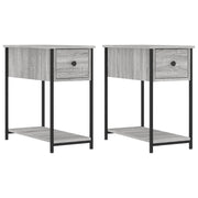 Set di 2 Comodini | Armadio da Notte | Mobiletto da notte Grigio Sonoma 30x60x60 cm in Legno Multistrato