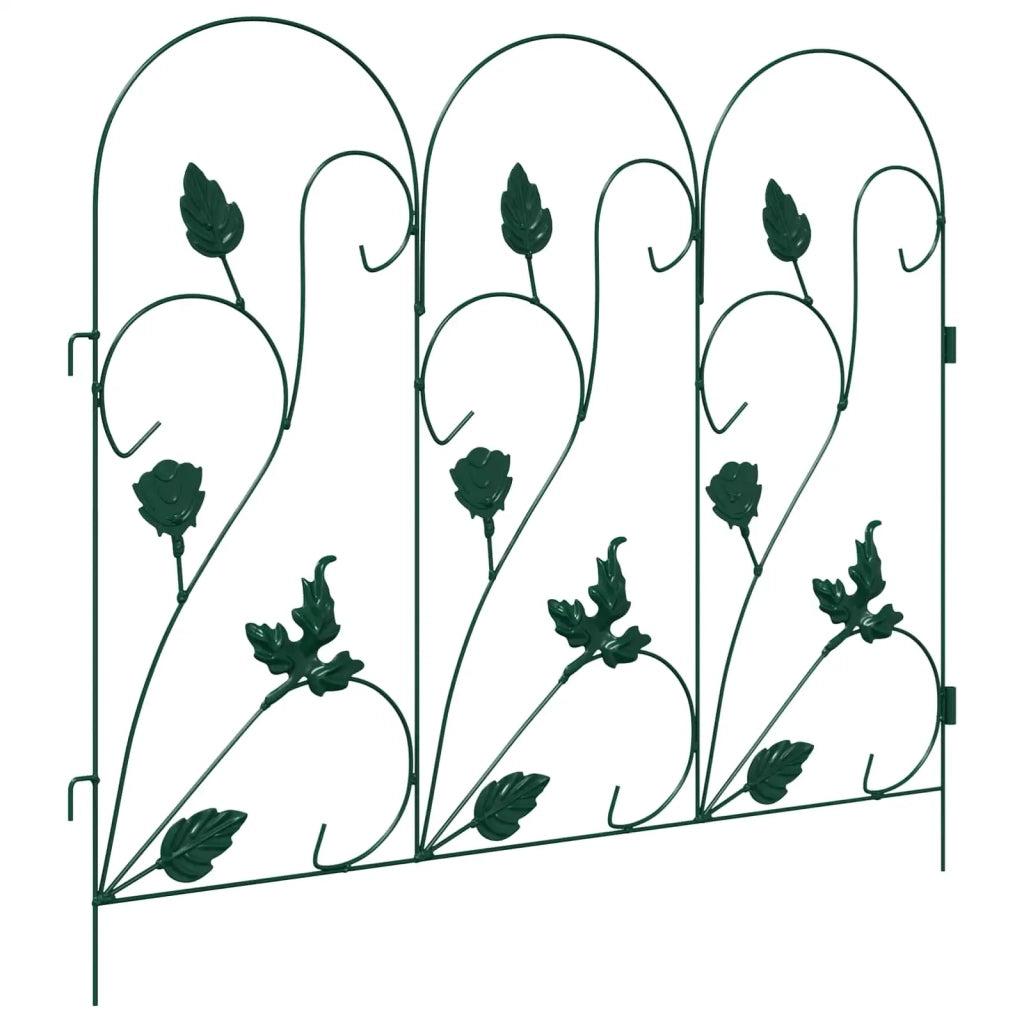 Recinzione per Giardino 5 pcs Verde Acciaio