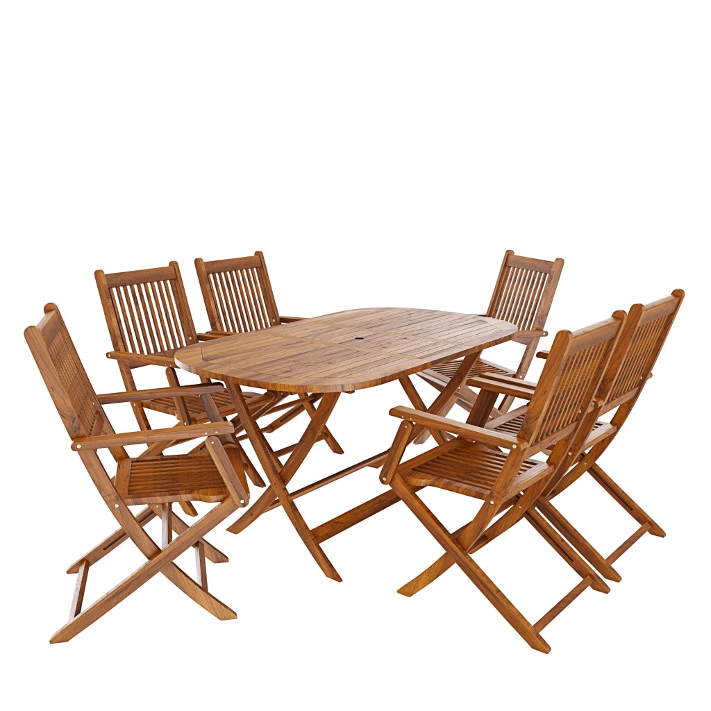 Set Due Sedie In Legno Naturale Di Acacia Pieghevoli Con Braccioli Per Giardino Balcone Patio Piscina Schienale Alto E Seduta A Doghe 91 X 58 X 52 Cm