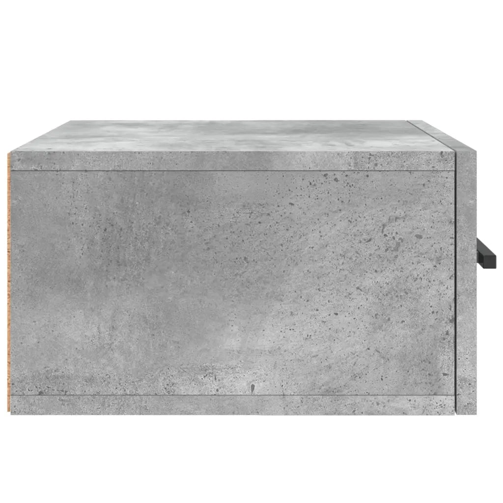 Set di 2 Comodini | Armadio da Notte | Mobiletto da notte a Muro Grigio Cemento 35x35x20 cm