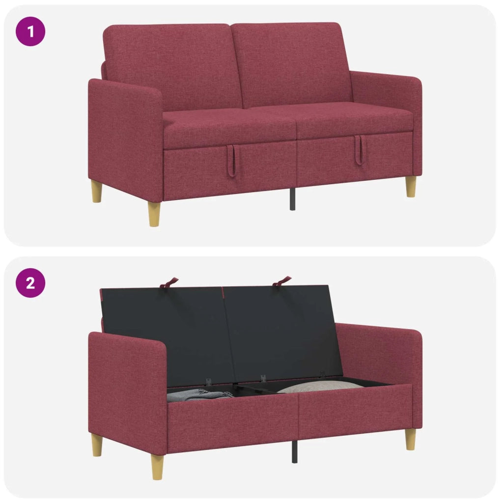 Divano con Storage Rosso Vino 152 x 78 x 87 cm Poliestere 42036922