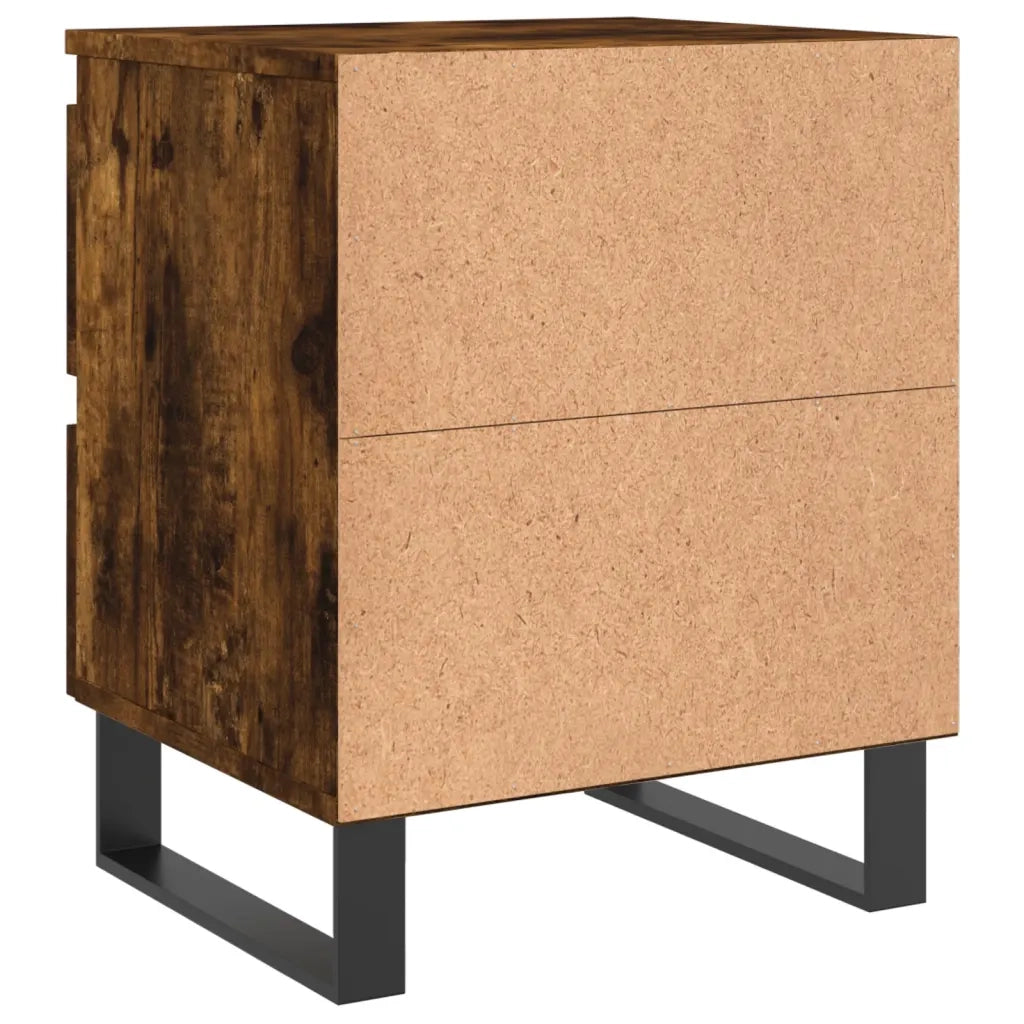 Comodini 2 pz-Set di 2 Tavolino da notte Rovere Fumo 40x35x50 cm in Legno Multistrato
