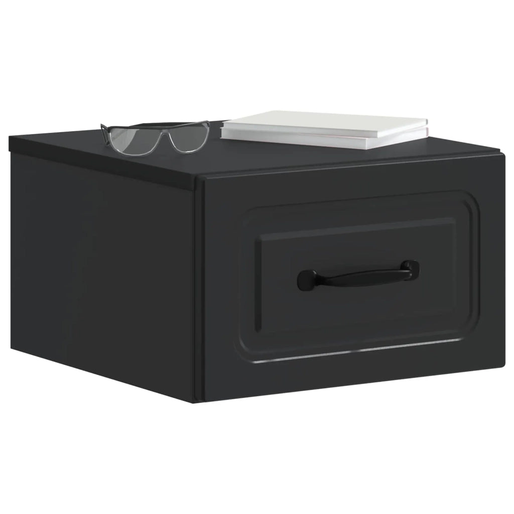 Mobiletto da notte a muro 2 pcs Nero 34,5 x 33 x 20 cm 899278