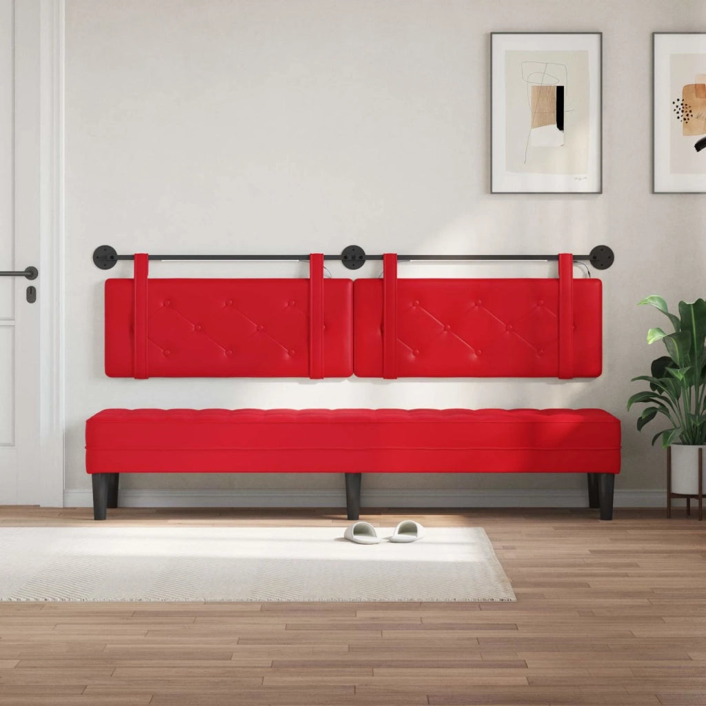 Testiera | Testata sospesa Con luce LED Rosso Similpelle