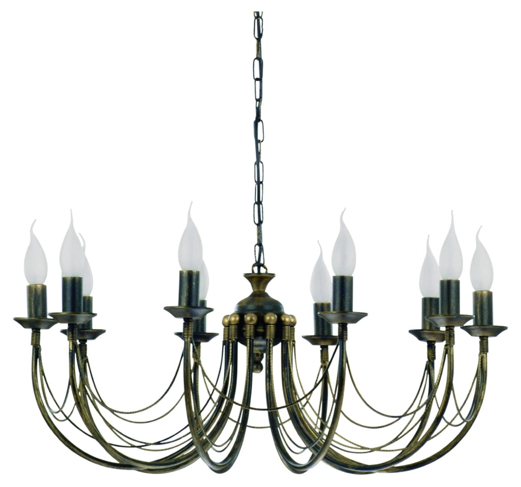 Lampadario Nowodvorski Ares metallo nero/oro Ø74 10xE14