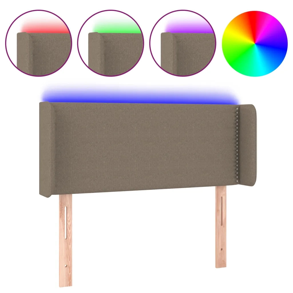 Testiera | Testata a LED Tortora 93x16x78/88 cm in Tessuto
