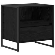 Comodino | Armadio da Notte | Mobiletto da notte Rovere Nero 50 x 39,5 x 50 cm Legno multistrato