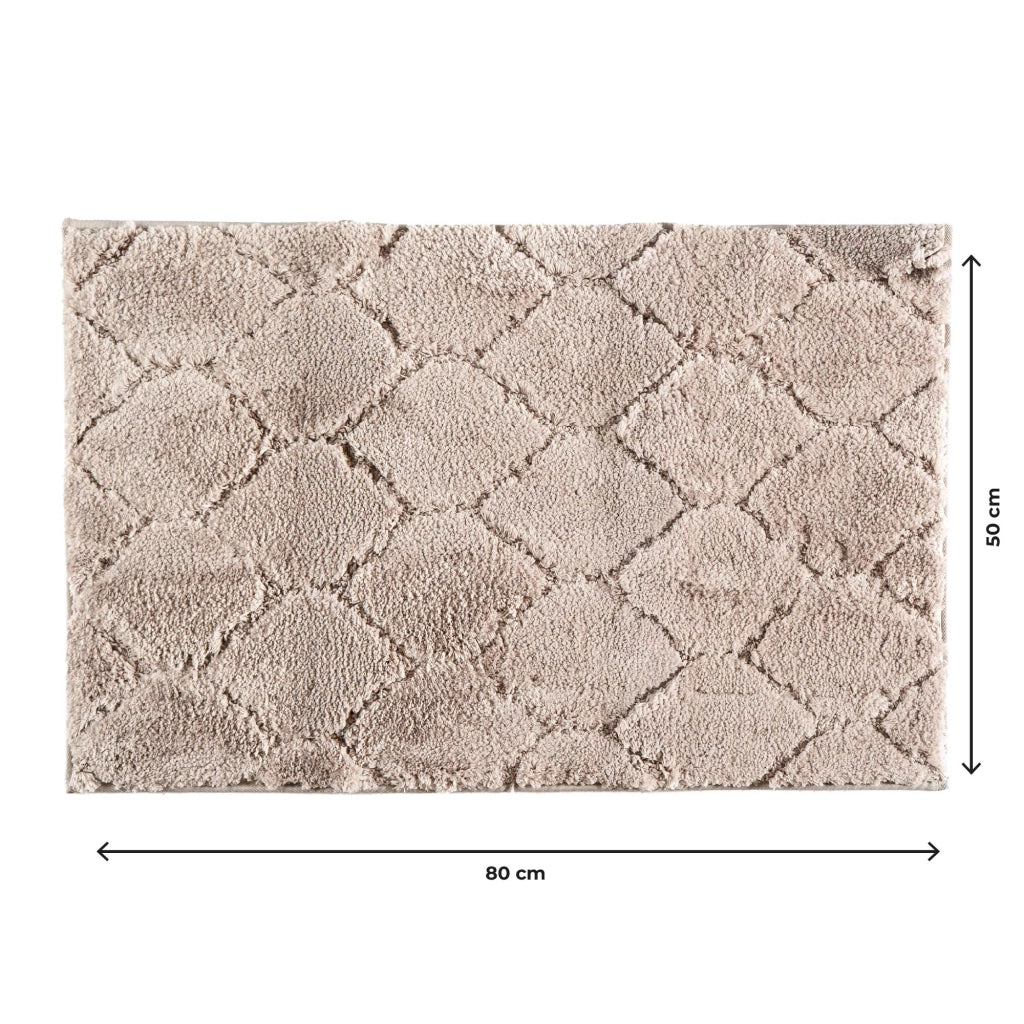Tappeto Bagno Antiscivolo Effetto Rilievo Assorbente, Morbido, Lavabile in Lavatrice 50x80 / 60x120 cm 50x80 Cm - Tortora