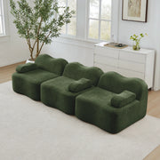 Divano Modulare 3 Posti con Braccioli ¨C MINIMAL ¨C Verde, Tessuto, Seduta Profonda