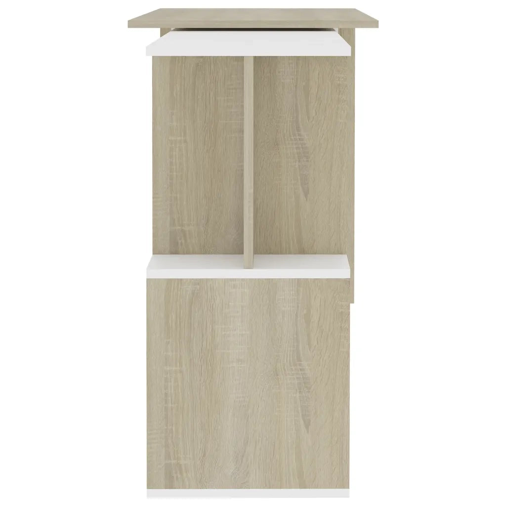 Scrivania ad Angolo Bianco e Rovere 200x50x76 cm in Truciolare cod mxl 60425