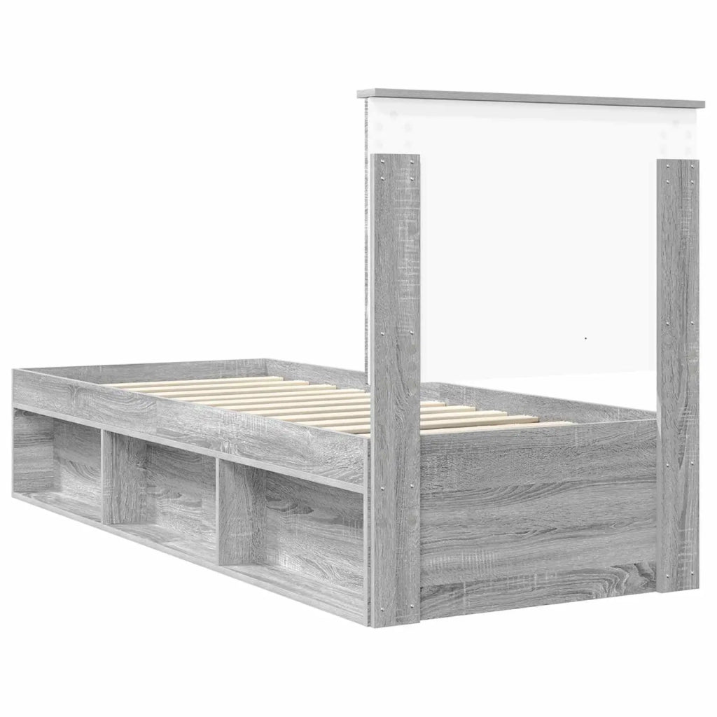 Struttura del letto Grigio Sonoma 75 x 190 cm Pino massello