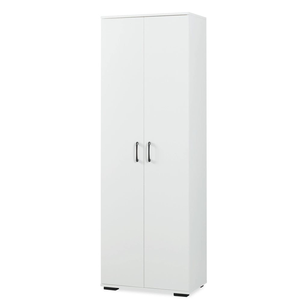 Armadio Multifunzionale Chalvefted a 2 Ante e Vano Portascope 175x60x35 cm - Bianco [en.casa]
