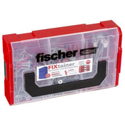 Fischer 539868 FIXtainer Tasselli Universali con Viti 200 Pezzi Grigio Chiaro-Rosso