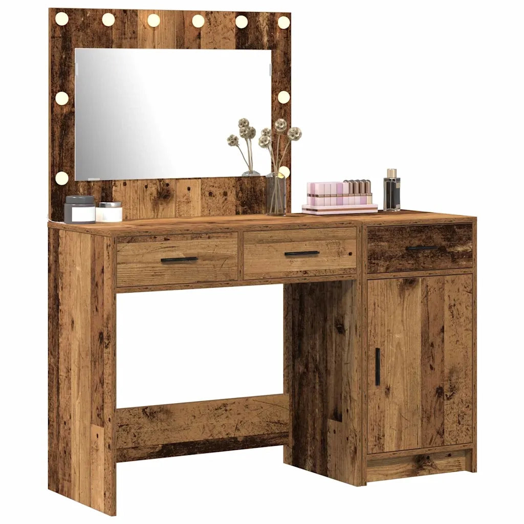 Tavolo da Trucco con cassetto 2 pcs Marrone Legno multistrato 3334234