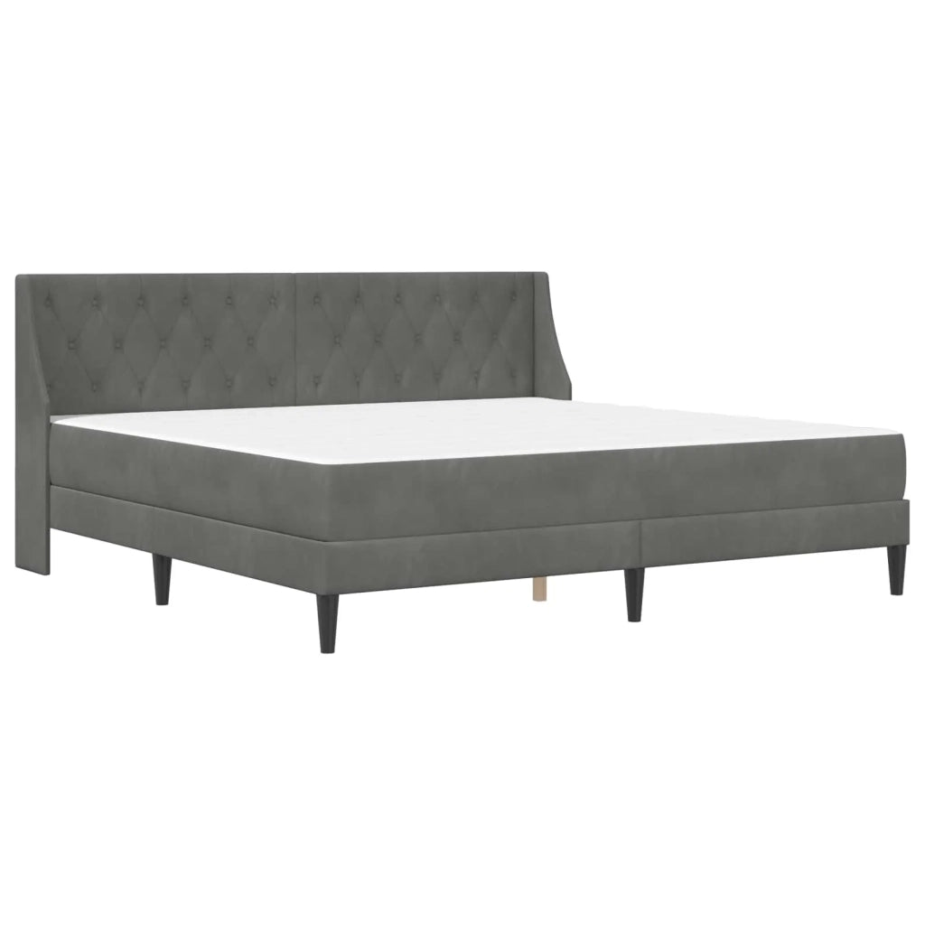 Struttura letto con materasso Grigio scuro 200 x 200 cm Velluto 3415344