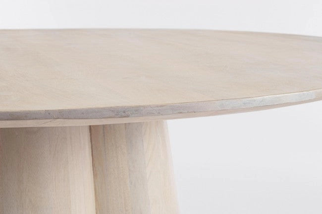 Tavolo Rotondo Fisso Ø 120x77 cm Caffè White in Legno