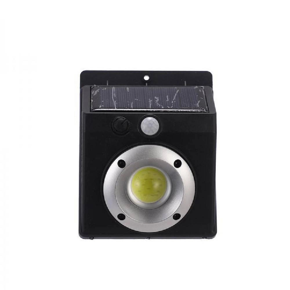Trade Shop - Faretto Luce Led Cob Pannello Solare Ricaricabile Sensore Di Movimento Pir -