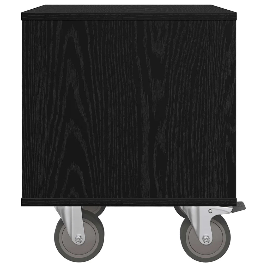 Comodino | Armadio da Notte | Mobiletto da notte Rovere Nero 40,5 x 40 x 48 cm Legno multistrato